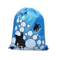 Custom print logo beach kids storage toy foldable nylon outdoor sports drawstring backpack bag for women men