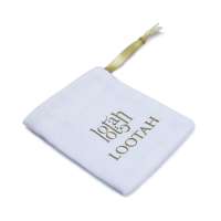 Eco Friendly Custom Logo Small Soap Jewelry Gift White Ribbon Drawstring Linen Pouch Bag